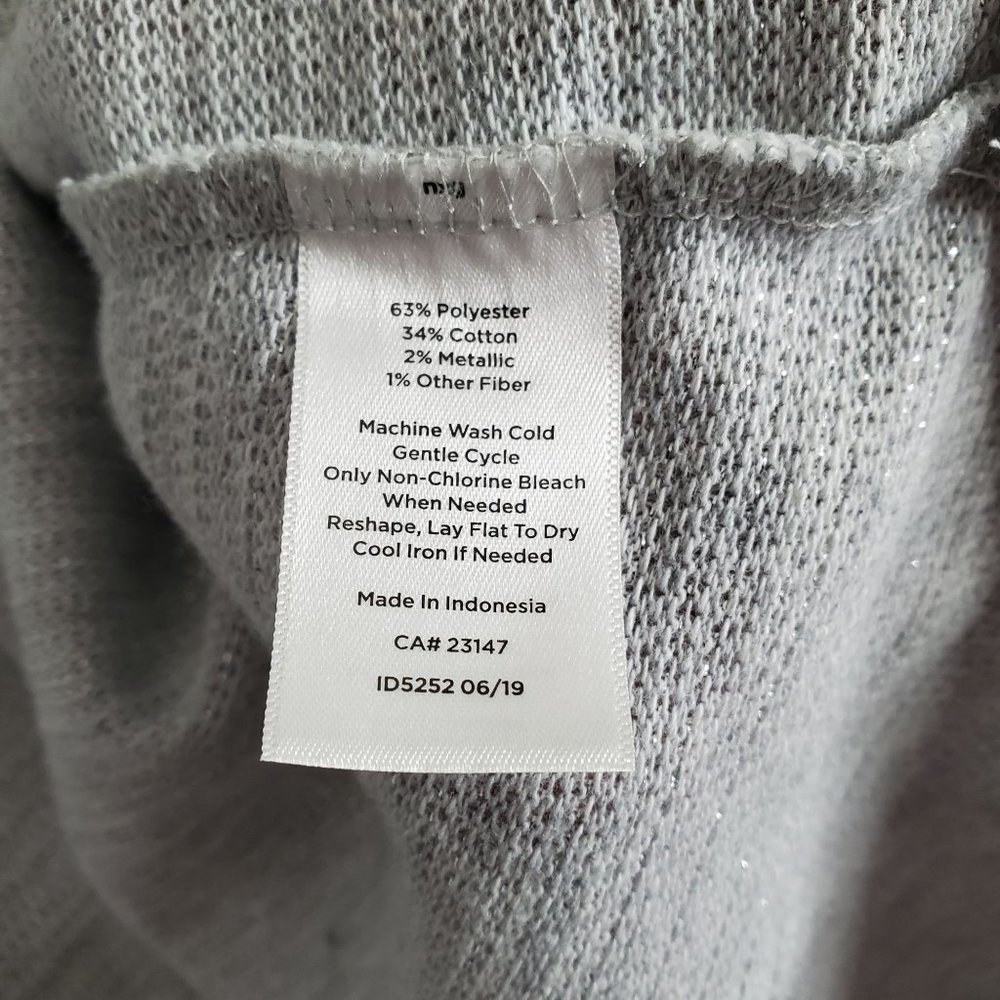 Talbots Size 2X Shirt Button Cuff Sparkle Knit Tunic Silver Gray Shimmer - Picture 5 of 9
